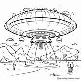 Alien Spaceship Coloring Pages  Free & Printable sketch template