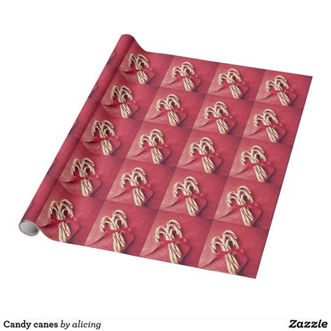 Candy canes wrapping paper | Zazzle | Candy cane gifts, Candy cane, Custom holiday card