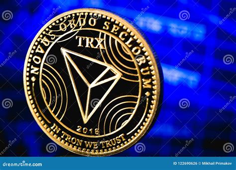 Tron coin cryptocurrency stock photo. Image of currency - 122690626