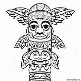 Colorful Totem Pole Coloring Page  Pagescom sketch template