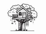 Tree House Adventure Coloring  Page sketch template