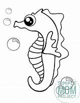 Seahorse Printable Coloring Pages sketch template