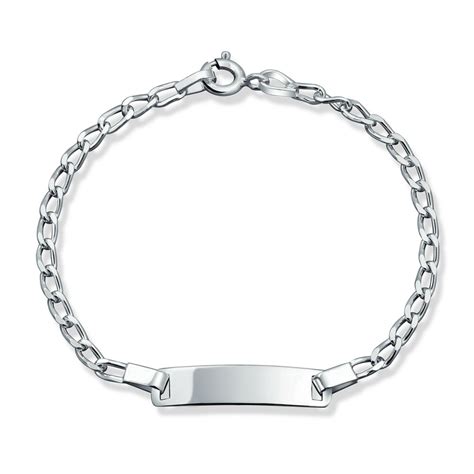 Bling Jewelry - Thin ID Identification Bracelet Curb Cuban Link ...