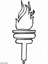 Olympics Torch coloring Page sketch template