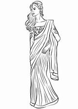Indian Woman coloring Page  Free Printable Coloring Pages sketch template