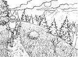 Hiking Coloring Page sketch template