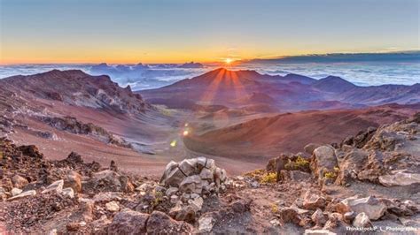 top of Haleakala crater at sunrise - pmimaui