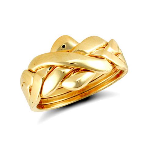 9ct Yellow Gold Small 4 Piece Puzzle Ring - Jewellery from Hillier Jewellers UK