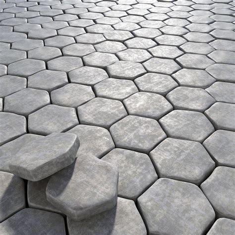 Paving old hexagon 3D model | CGTrader