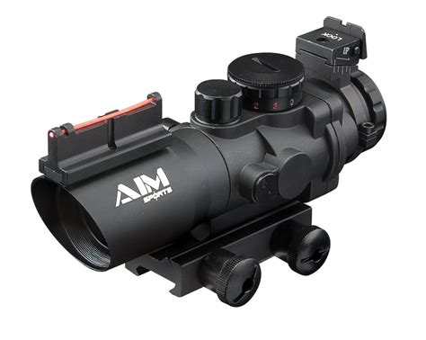 Aim Sports 4x32 Tri Illuminated Scope w/ Fiber Optic Sight by