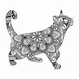 Cat Mandala Coloring Pages sketch template