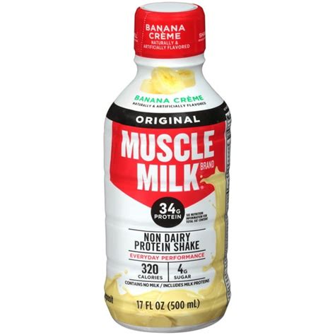 Muscle Milk® Original Banana Crème Non Dairy Protein Shake 17 fl. oz. Plastic Bottle - Walmart ...