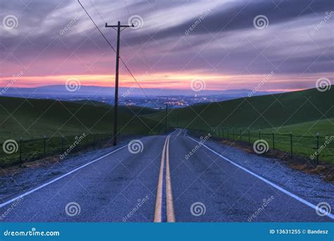 Road view Sunset stock image. Image of city, california - 13631255