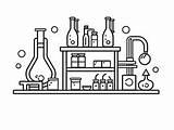 Laboratory Theme Coloring  Page sketch template
