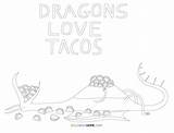 Dragons Love Tacos Coloring Page  Coloring Home sketch template
