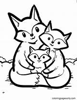 Fox family coloring Pages fox For Kids  sketch template