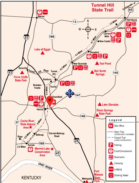 Map of Tunnel Hill Bike Trail