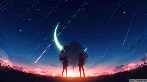 Anime Horizon Night Sky 4K wallpaper download