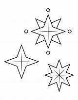 Printable Christmas Stars Coloring Page sketch template