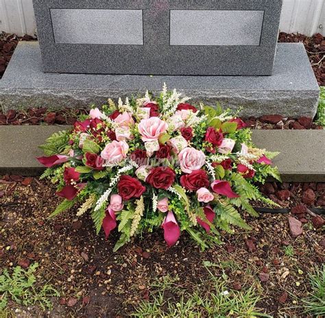 Burgundy Pink Cemetery Ground Spray-grave Flowers-ground - Etsy | Grave flowers, Cemetery ...