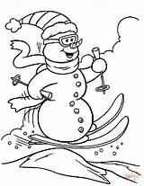 Skiing Coloring Pages sketch template