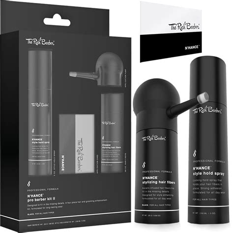 The Rich Barber N’Hance Hair Fibers, Hold Spray & Applicator Set ...