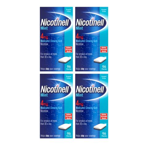 Buy Nicotinell Mint Medicated 4mg Gum- 384 Pieces | Chemist Direct