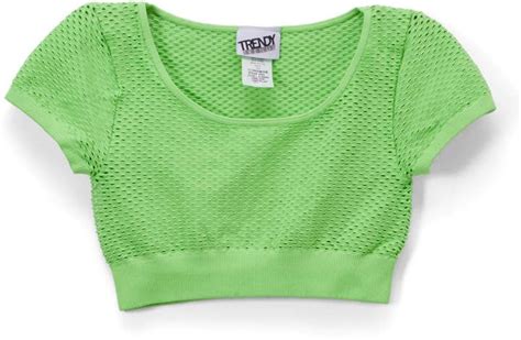 Green Semisheer Mesh Crop Top - Girls | Crop tops, Mesh crop top, Tops