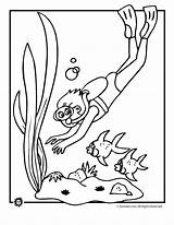 Scuba Diver Coloring Pages Printable Sketch Page sketch template