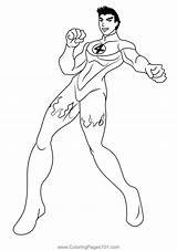 The Human Torch Coloring Page For Kids  Free Fantastic Four Printable sketch template