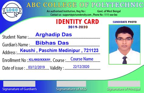 College Id Card Template Psd – Card Template