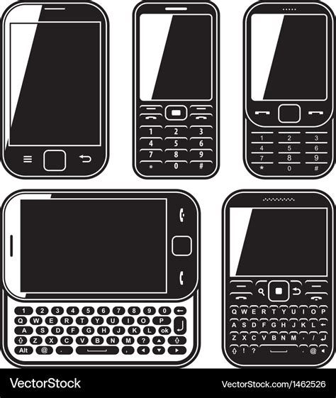 Modern mobile phone set With QWERTY keyboard Vector Image