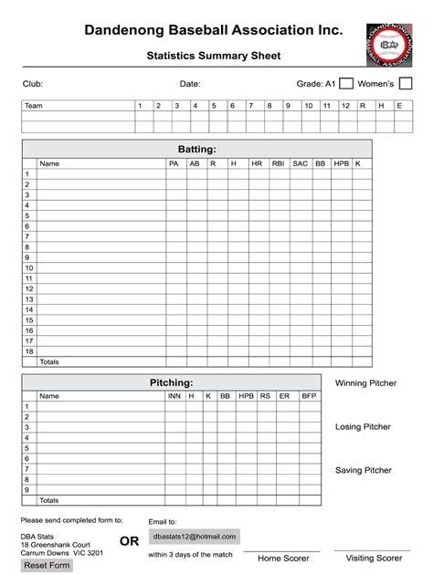 Softball stat tracker excel: Fill out & sign online | DocHub