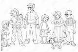 Happy Family at Home Coloring Page Illustration For Children Cute  sketch template
