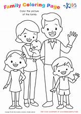 Family Coloring Page Free Printable Worksheet For Children  Familia sketch template