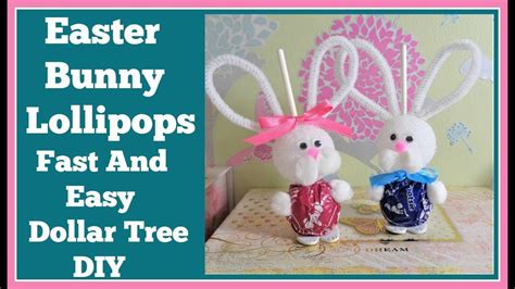 Easter Bunny Lollipops 🍭 Easy Dollar Tree DIY 🍭 - YouTube