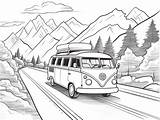 Scenic Road Trip Coloring Page  Coloring sketch template