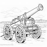 Canon Coloring Cannon Colouring Queen Designlooter Ichild Drawings  sketch template