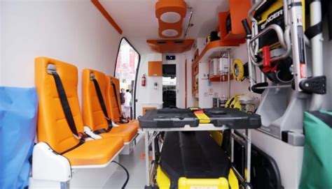 Discovering equipment and solutions inside an ambulance in Indonesia