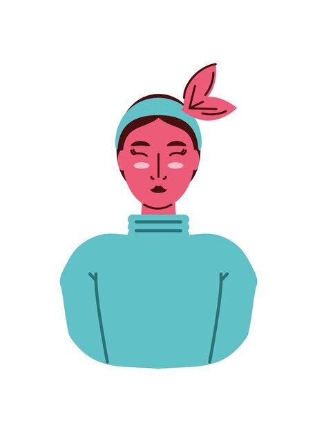 Premium Vector | Woman with headband icon white background