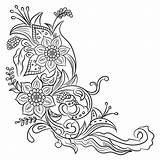 Fantasy Flowers coloring Page Hand Drawn Doodle Floral Patterned  sketch template