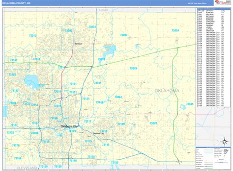 Oklahoma County Zip Code Map - Cities And Towns Map