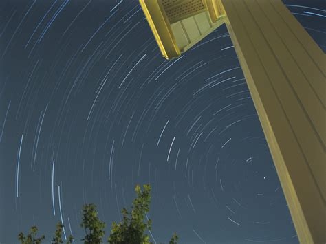 Star trails and possible Iridium flare over Indiana [Stellar Neophyte Astronomy Blog]