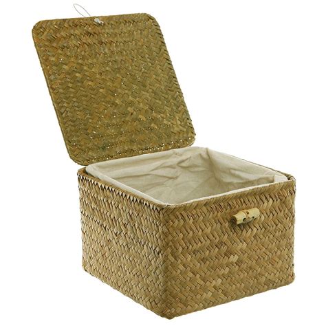 Amazon.com: Brown Hand Woven Rattan Home Storage Basket / Decorative ...