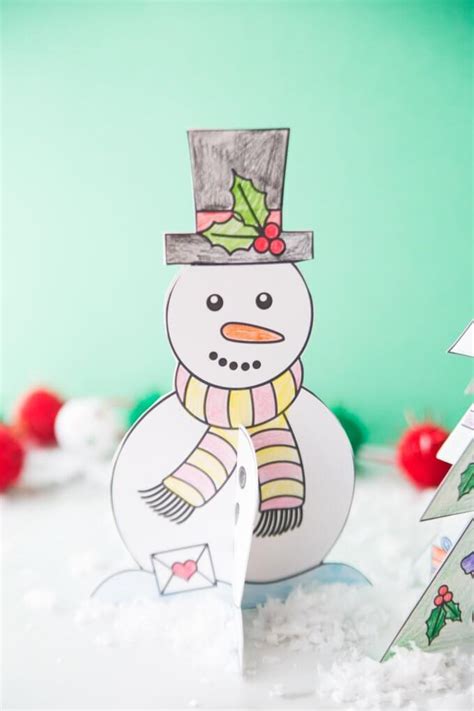 3D Snowman Craft (Free Template) - Little Bins for Little Hands