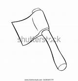 Coloring Sharp Ax Chopping Wood Vector เวกเตอร์สต็อก ปลอดค่าลิขสิทธิ์  sketch template