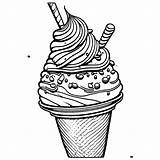 Ice Cream Coloring Page · Creative Fabrica sketch template