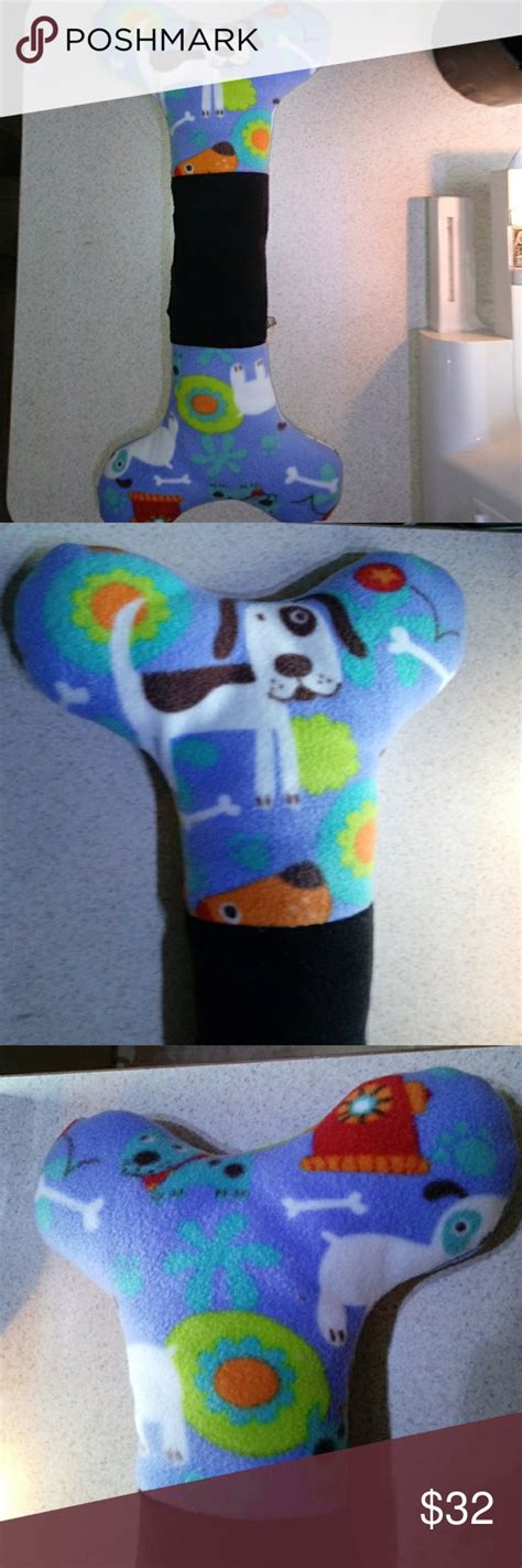 🐕Dog Bone Pillow Fleece dog bone shape pillow. Handcrafted. 20" X 10" X ...