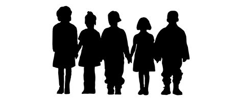 Silhouette Of Children Holding Hands at GetDrawings | Free download