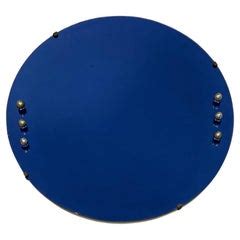 French Art Deco Cobalt Blue Bevelled Wall Mirror, 1930s For Sale at 1stDibs